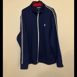 IZOD Mens Peacoat Blue Advantage Performance Sportswear Zip Track Jacket
